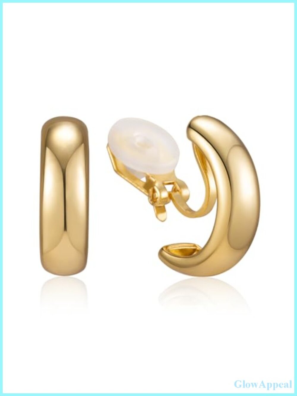 Clip On Huggie Hoop Earrings Non Piercing Brass Lightweight